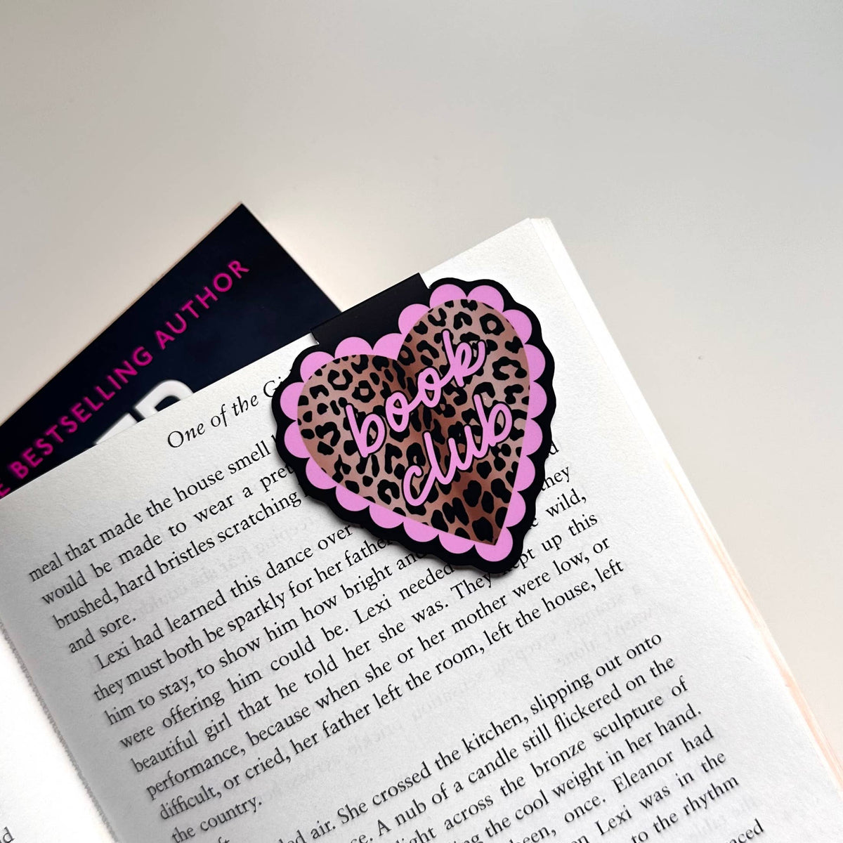 Leopard Book Club Heart Magnetic Bookmark Reading Gift