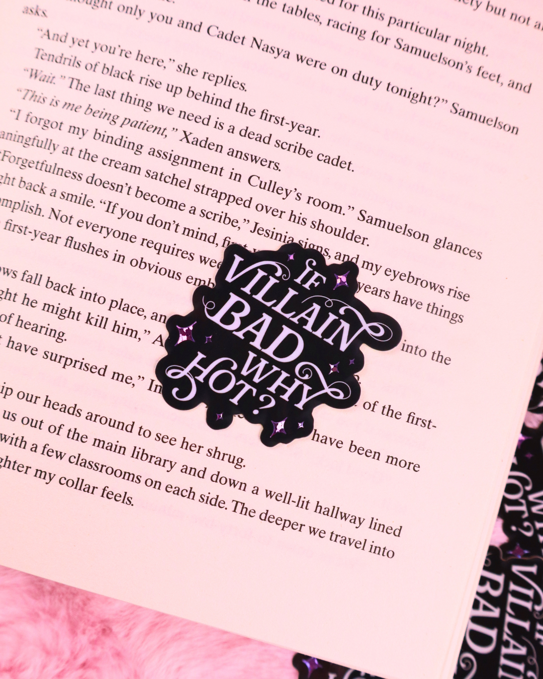 If Villain Bad Why Hot? Vinyl Bookish Waterproof Sticker