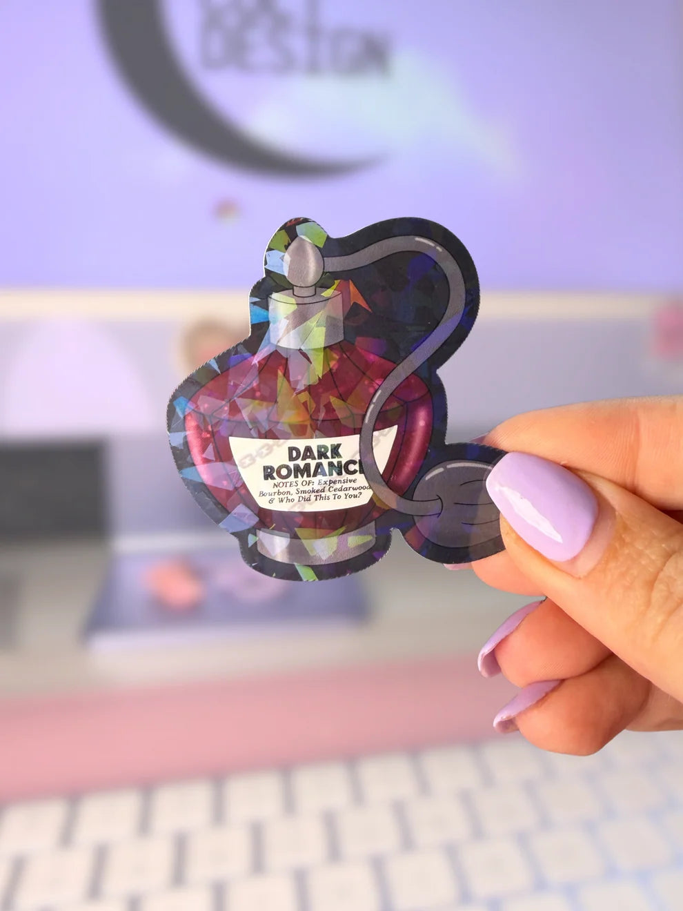 Dark Romance Perfume Sparkly Sticker
