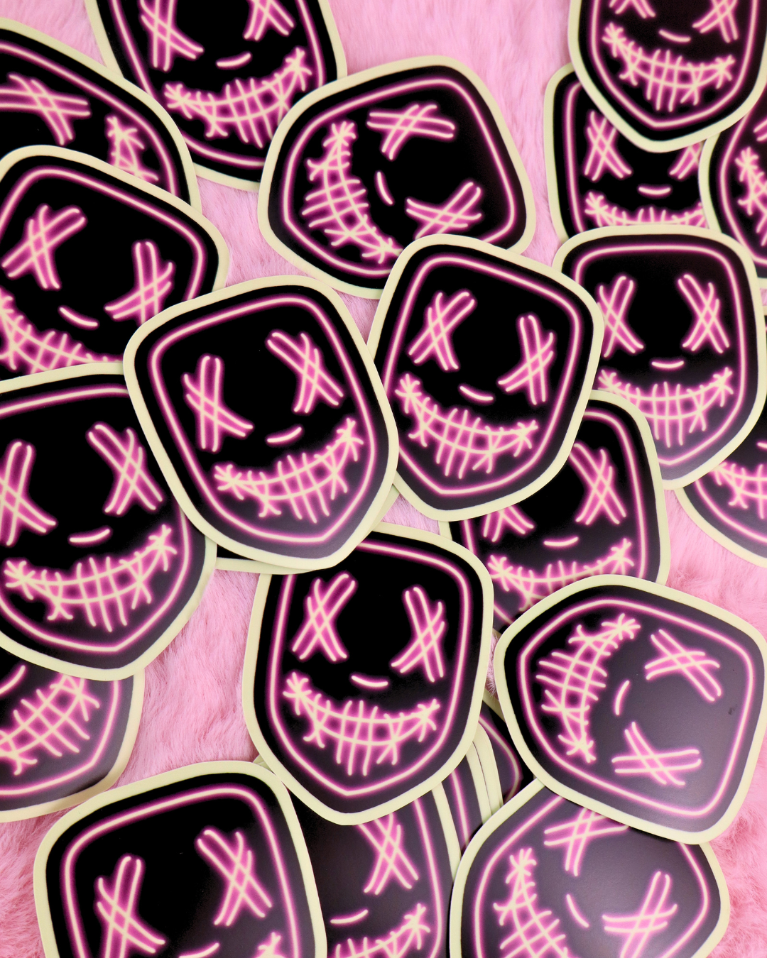 Glow In The Dark Neon Masked Man Waterproof Vinyl Sticker