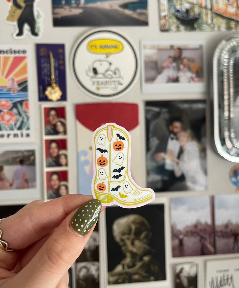 Sparkly Cowboy Boot Halloween Sticker