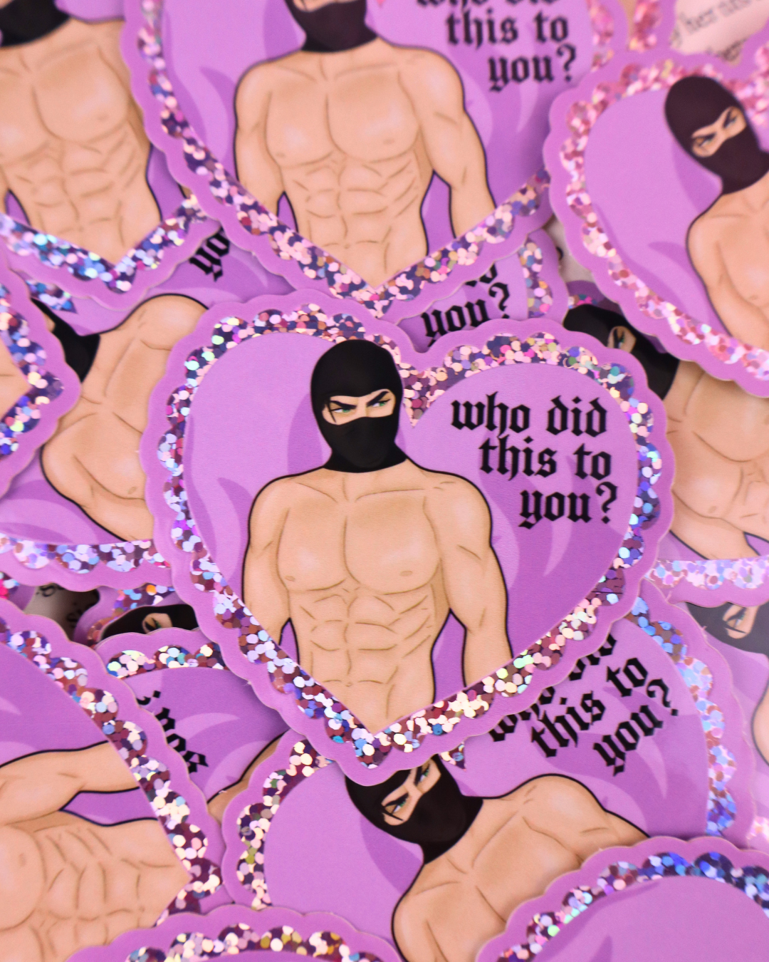 Who Did This To You Glitter Vinyl Bookish Waterproof Sticker