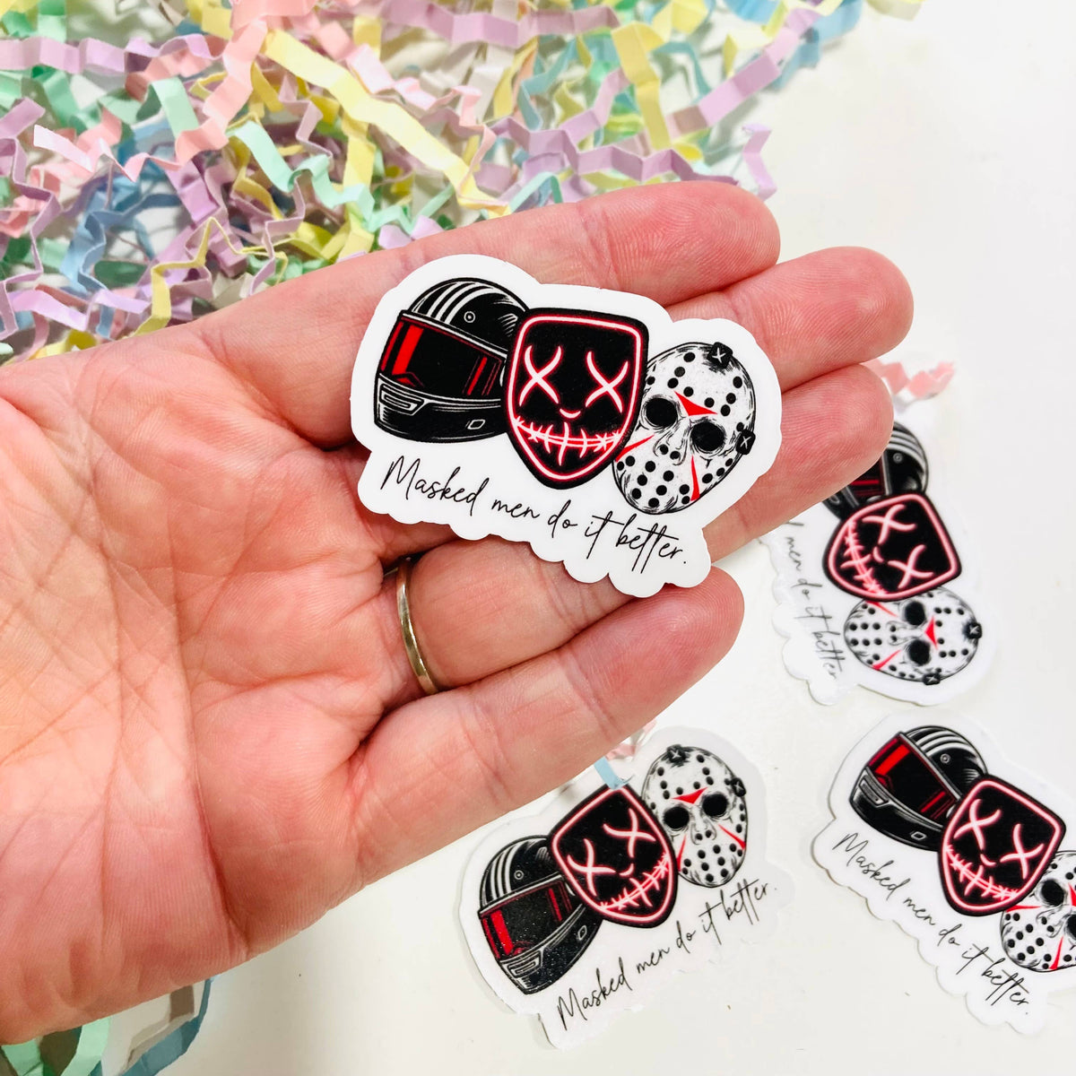 Masked Men Do it Better Die Cut sticker