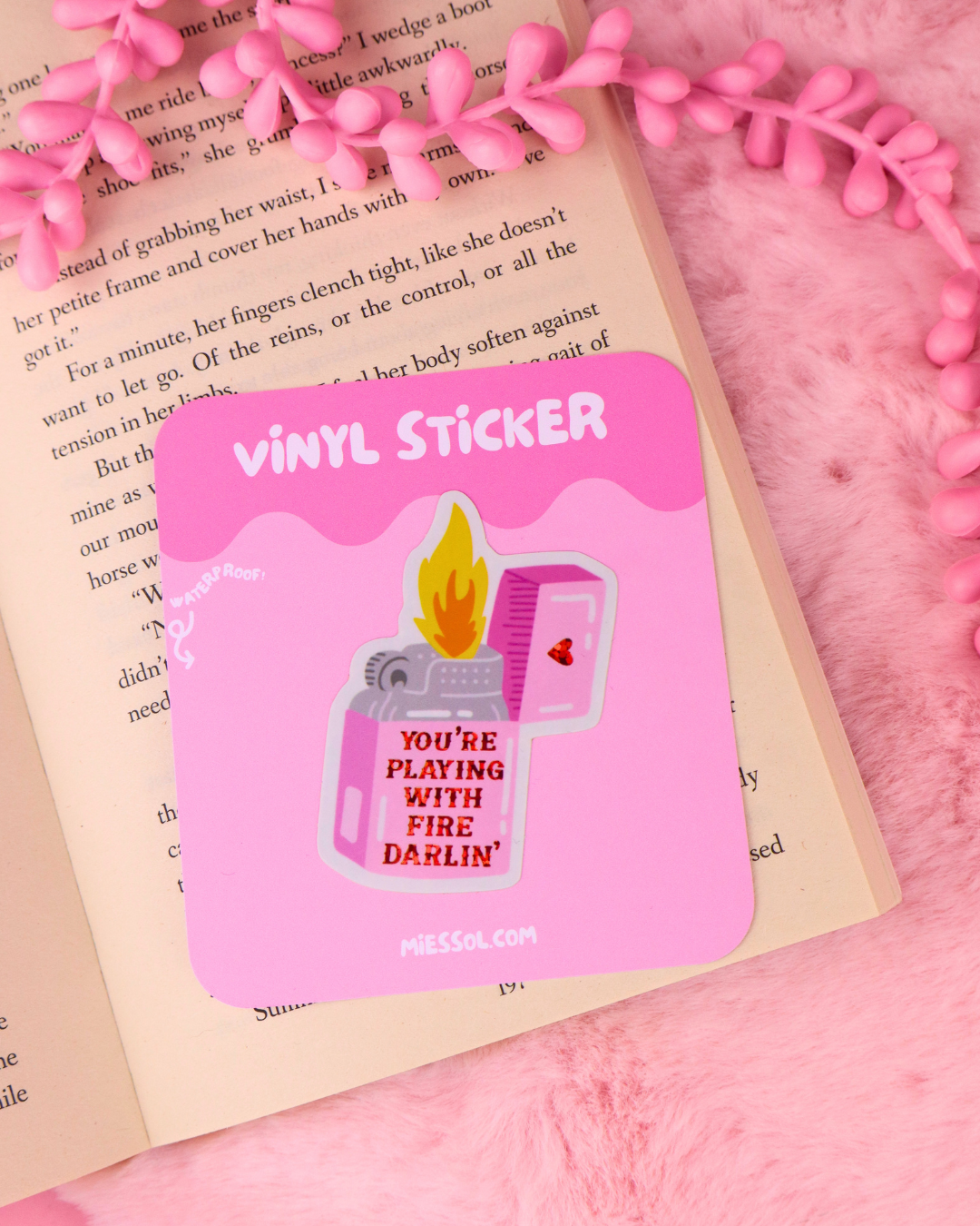 You're Playing With Fire Romance Vinyl Bookish Sticker