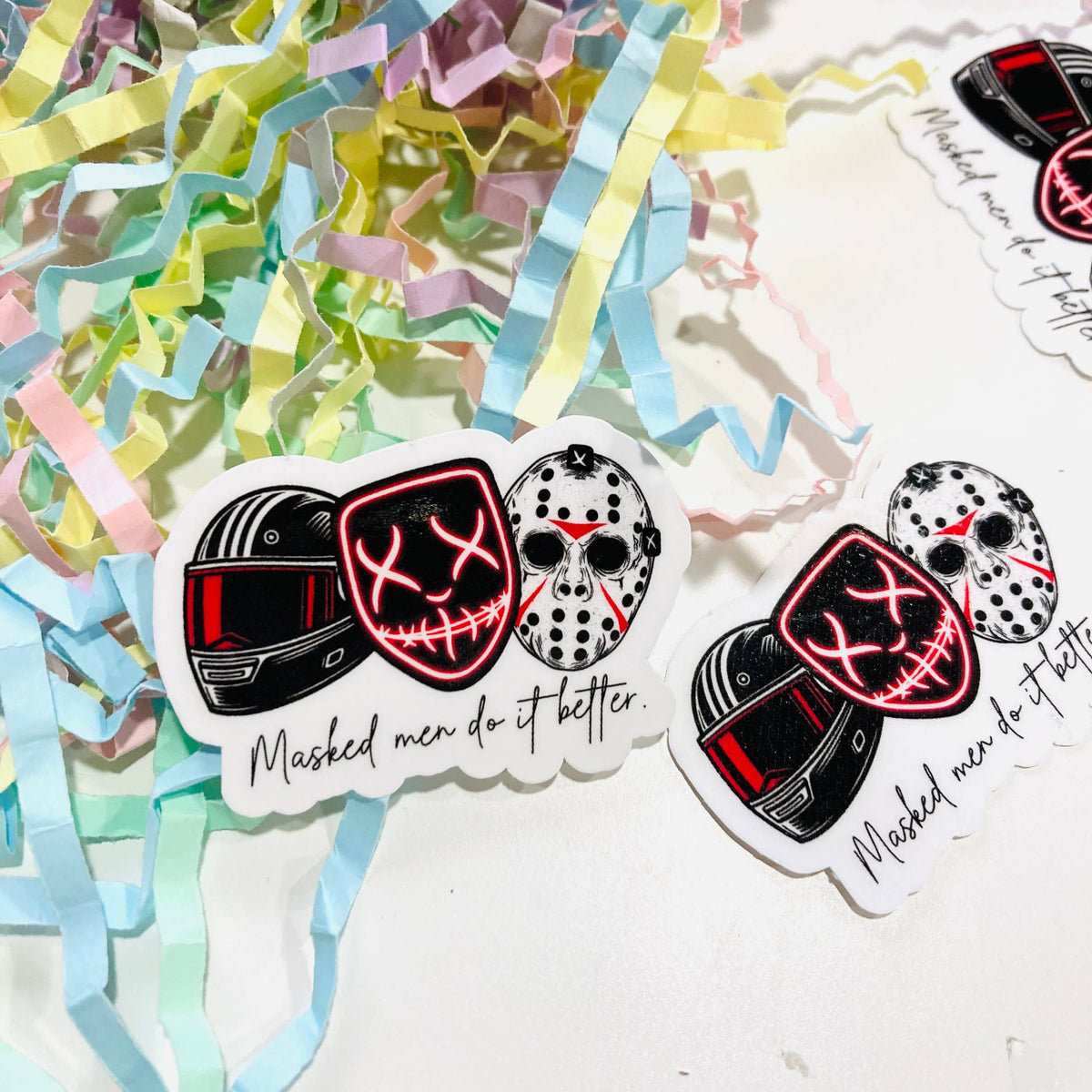 Masked Men Do it Better Die Cut sticker