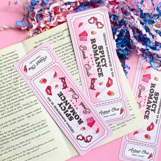 Spicy Romance Book Club Linen Bookmark