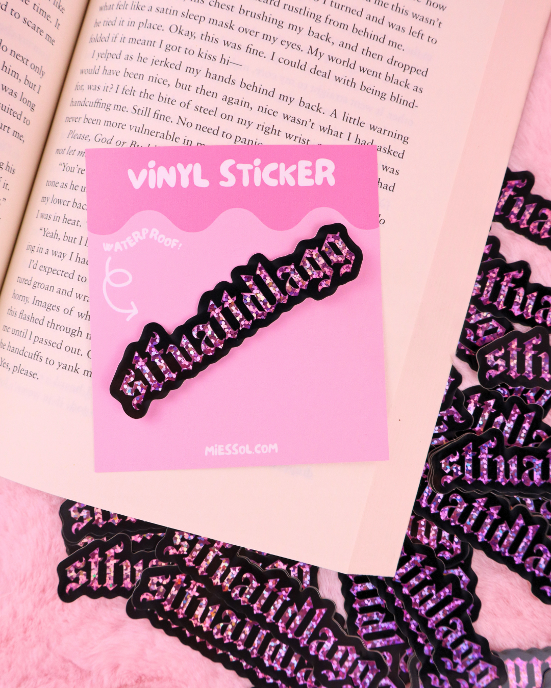 STFUATTDLAGG Glitter Vinyl Bookish Waterproof Sticker 