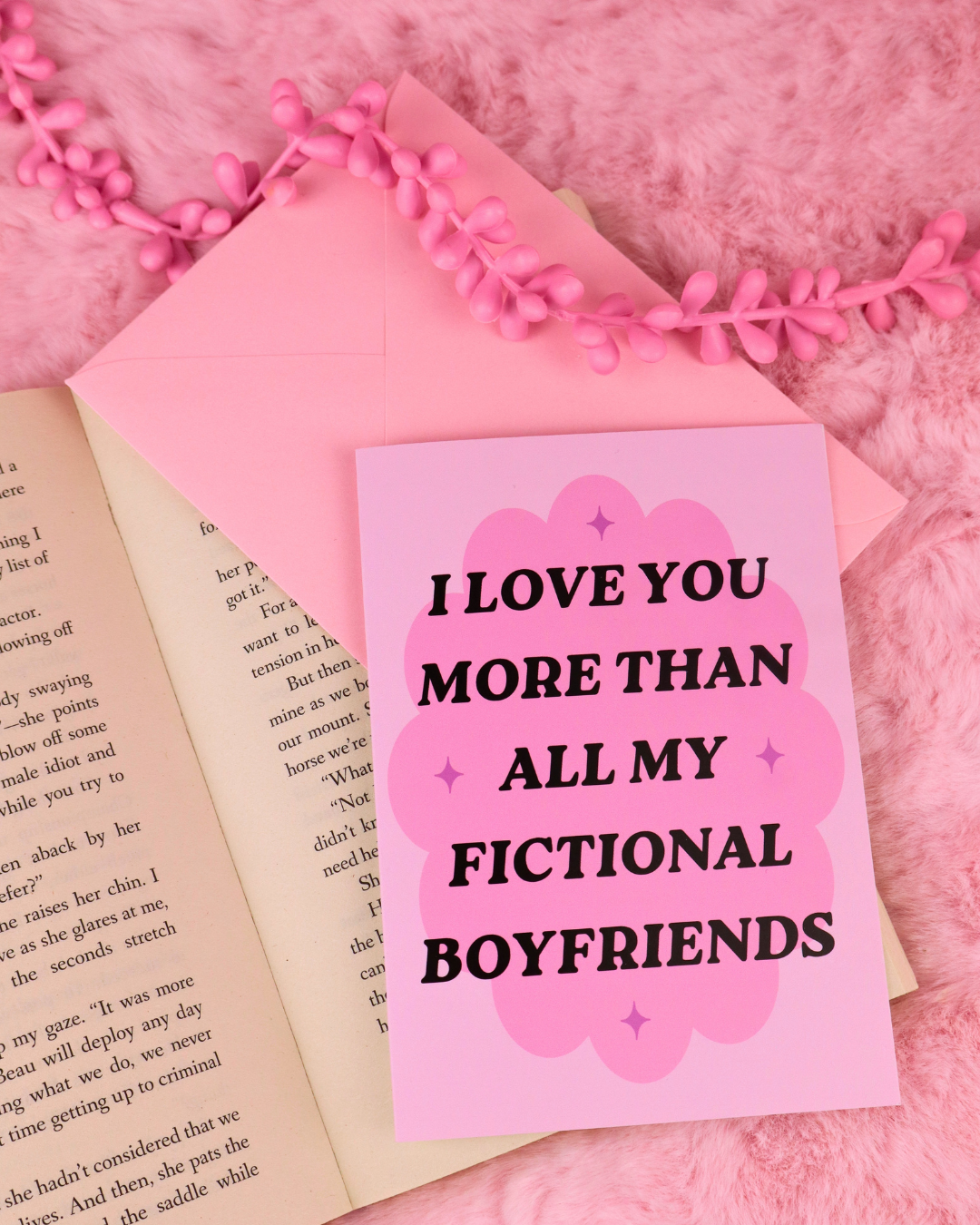 Fictional Boyfriends Greeting Card for Romance Readers