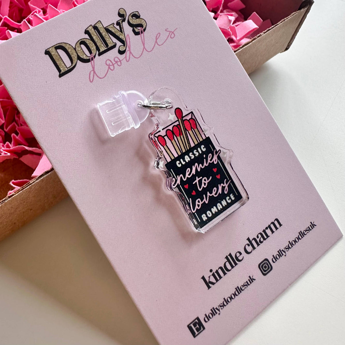 Kindle Charm -Enemies Romance Trope Book Club Reading Gift