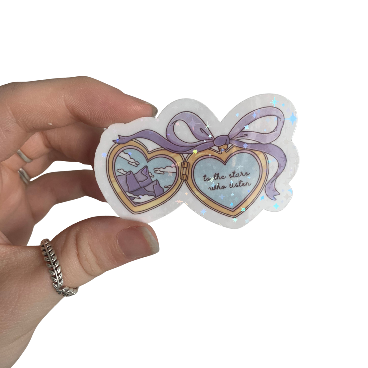 Bookish Quote Locket Vinyl Romantasy Glitter Sticker