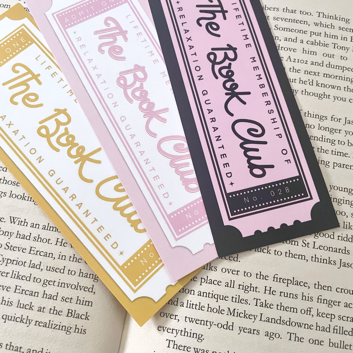 Book Club Bookmark | Pink Black Yellow Bookish Book Gift