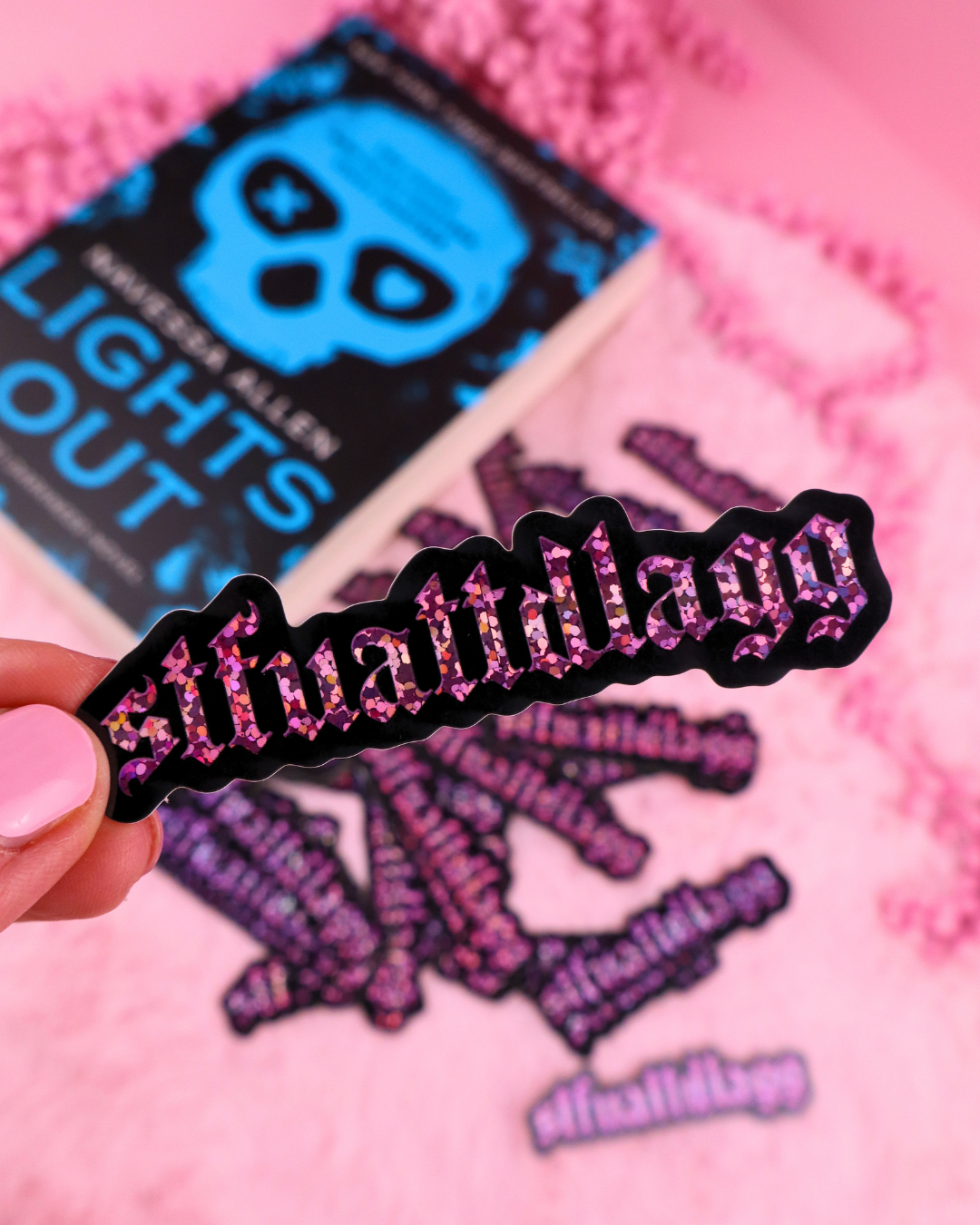 STFUATTDLAGG Glitter Vinyl Bookish Waterproof Sticker 