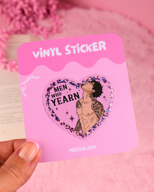 Men Who Yearn Romance Glitter Vinyl  Bookish Sticker
