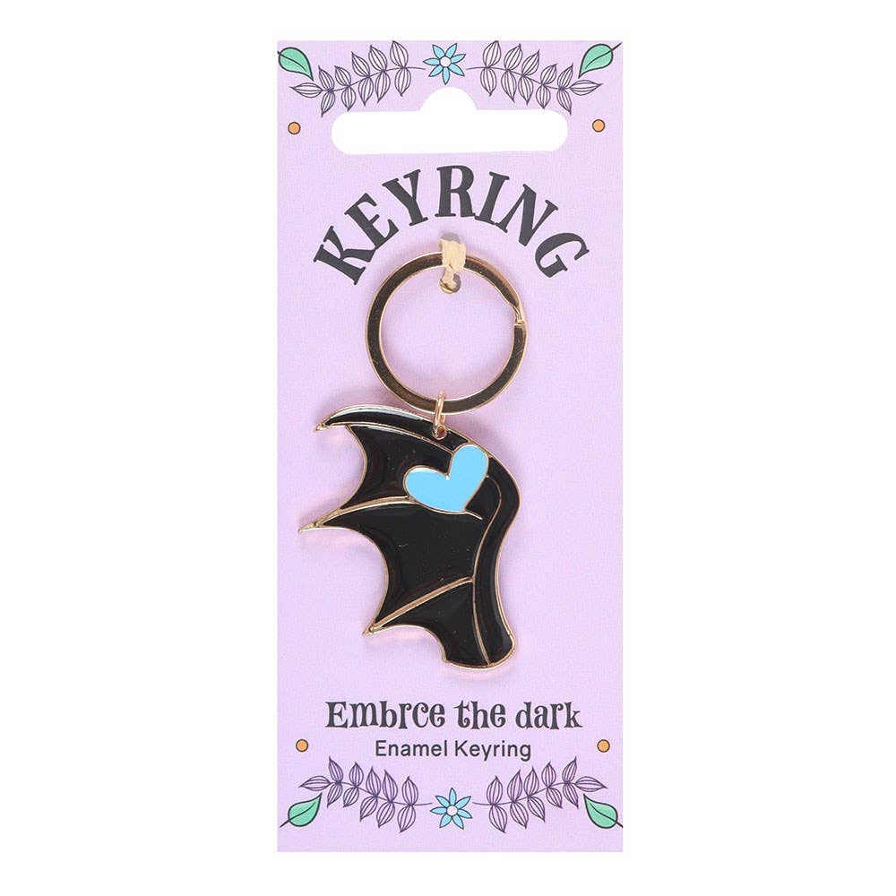 Embrace the Dark Gothic Bat Wing Keyring