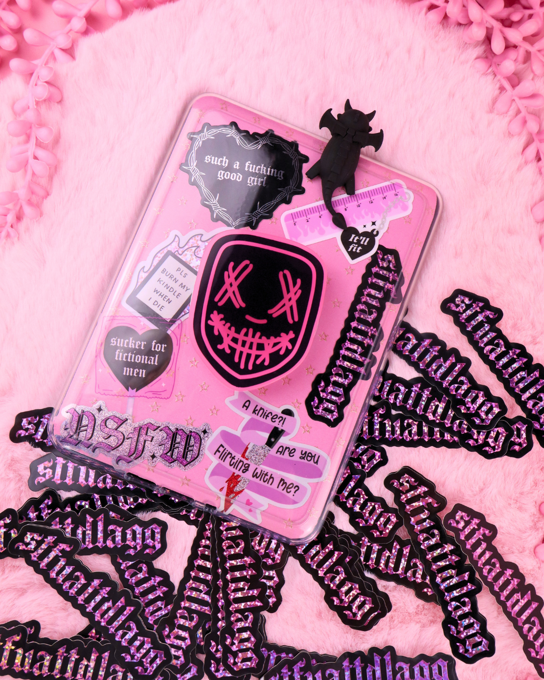STFUATTDLAGG Glitter Vinyl Bookish Waterproof Sticker 