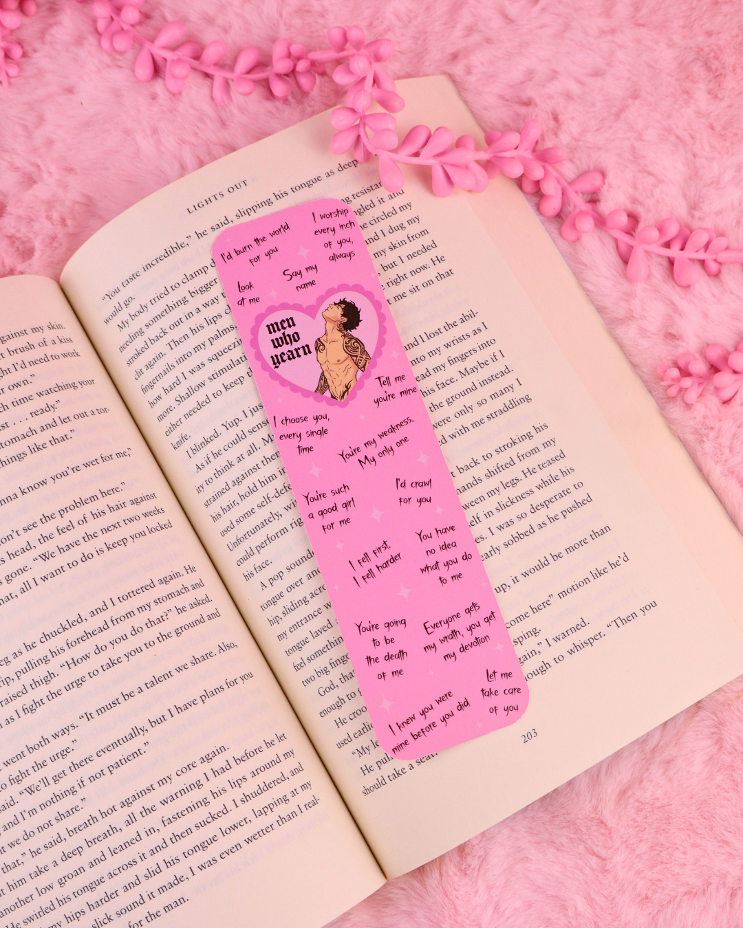 Men Who Yearn Bookmark for Spicy Romance Readers