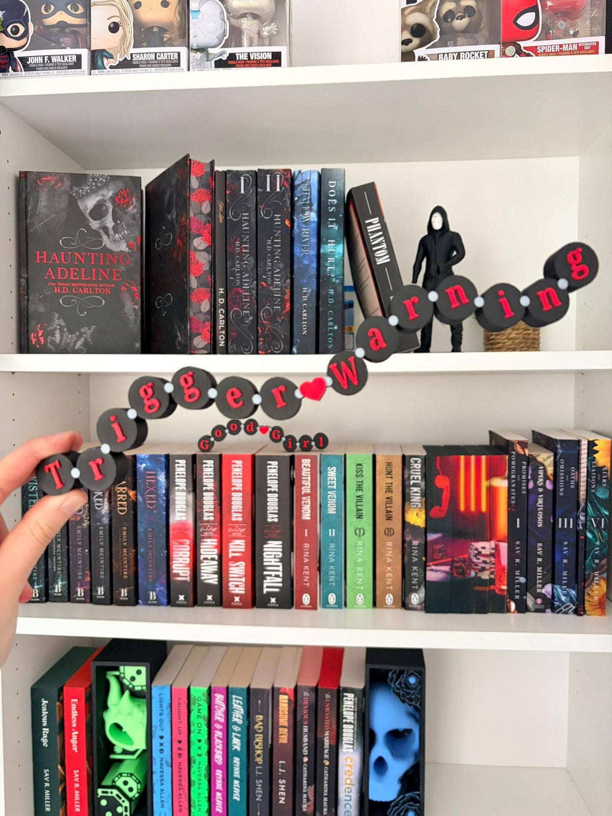 Dark Romance 3D Printed Bookshelf Decor Accessories