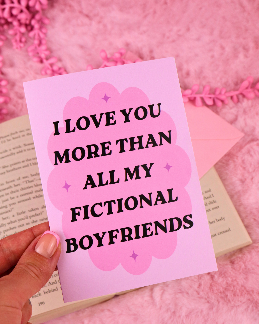 Fictional Boyfriends Greeting Card for Romance Readers