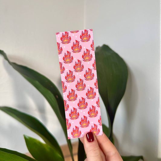 Hot Girls Read Flames Bookmark Book Gift Reading Pink Orange
