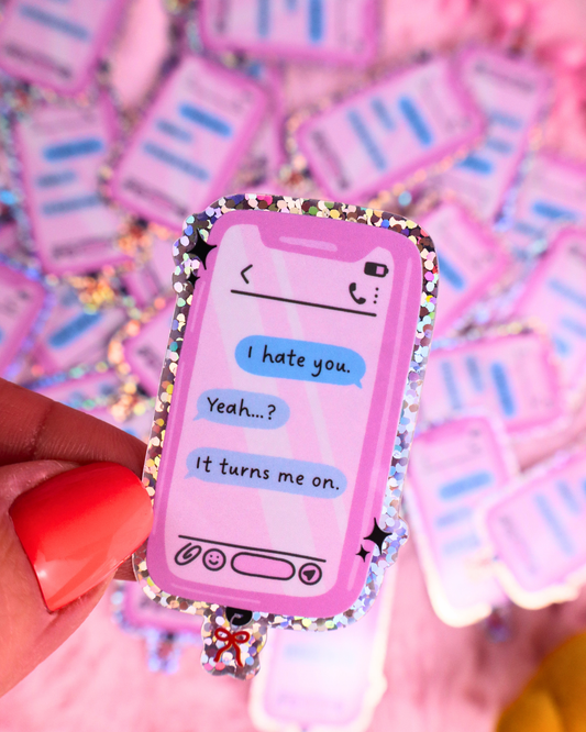 I Hate You, It Turns Me On Vinyl Bookish Glitter Waterproof