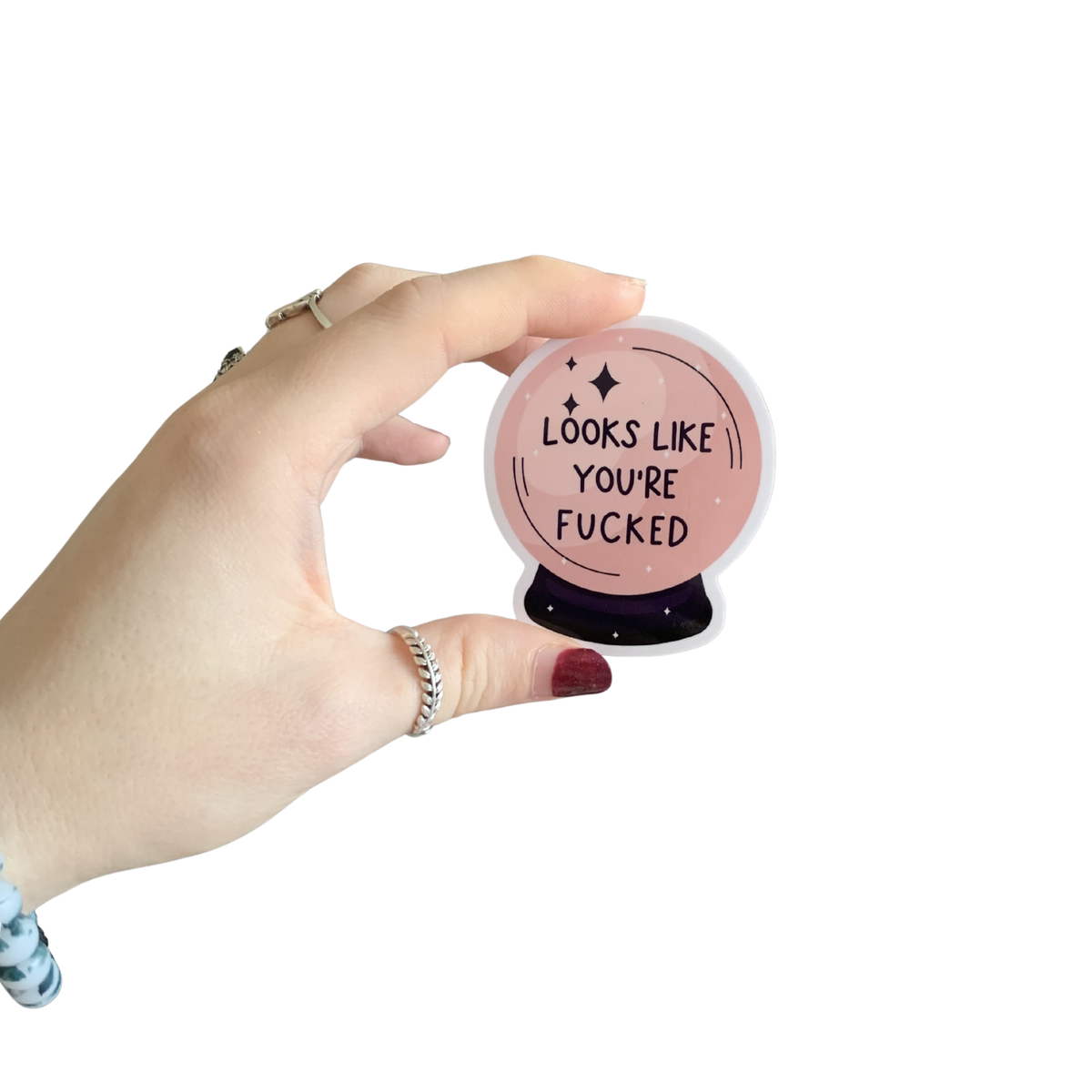 Looks Like You're Fucked Crystal Ball Vinyl Sticker