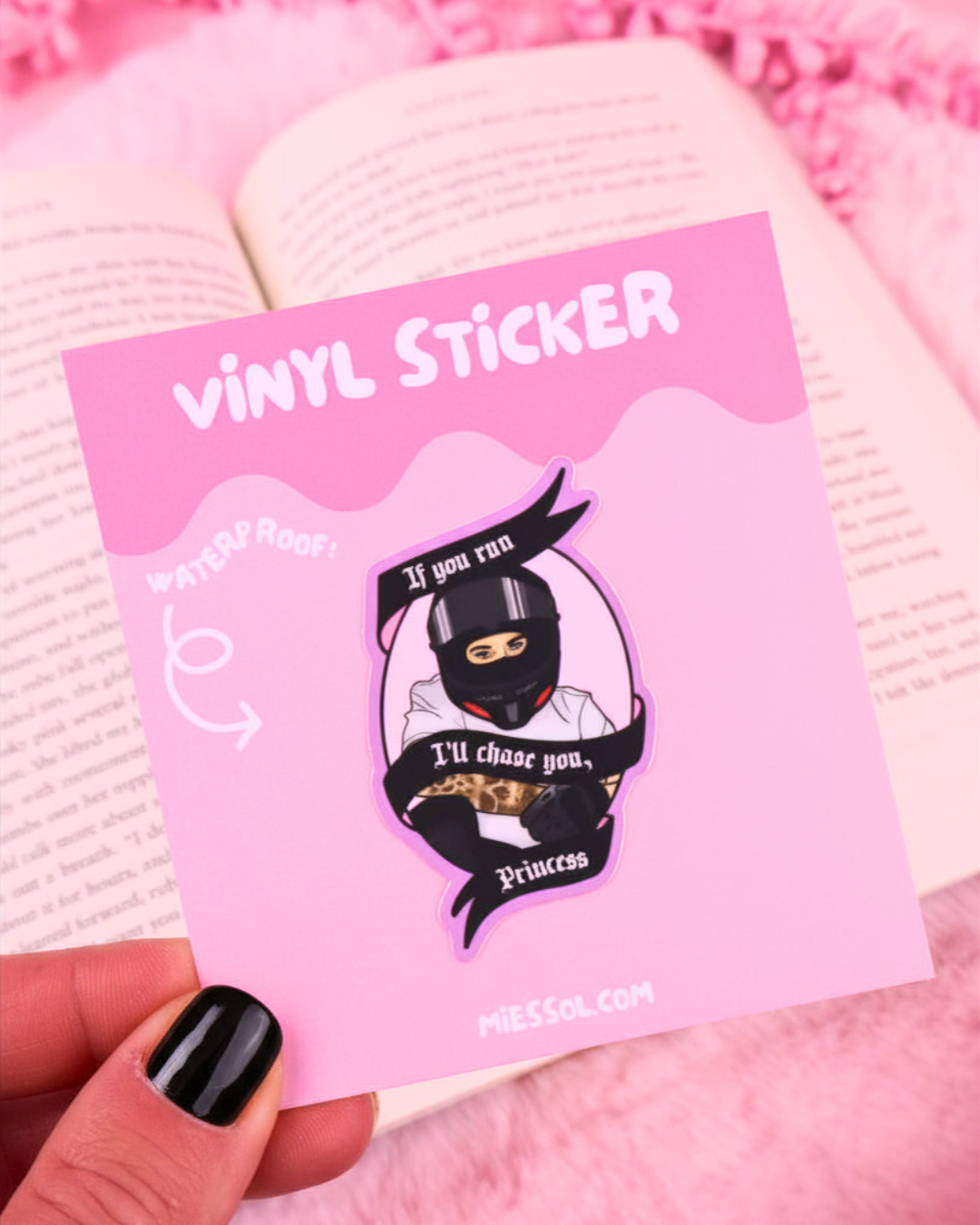 If You Run, I'll Chase You Biker Vinyl Bookish Sticker