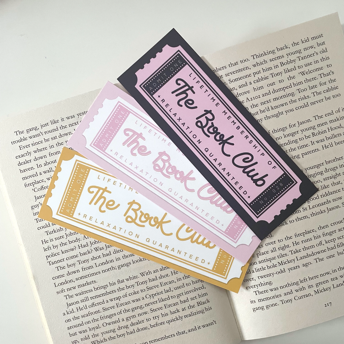 Book Club Bookmark | Pink Black Yellow Bookish Book Gift
