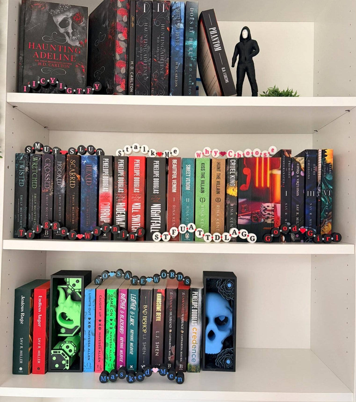 Dark Romance 3D Printed Bookshelf Decor Accessories