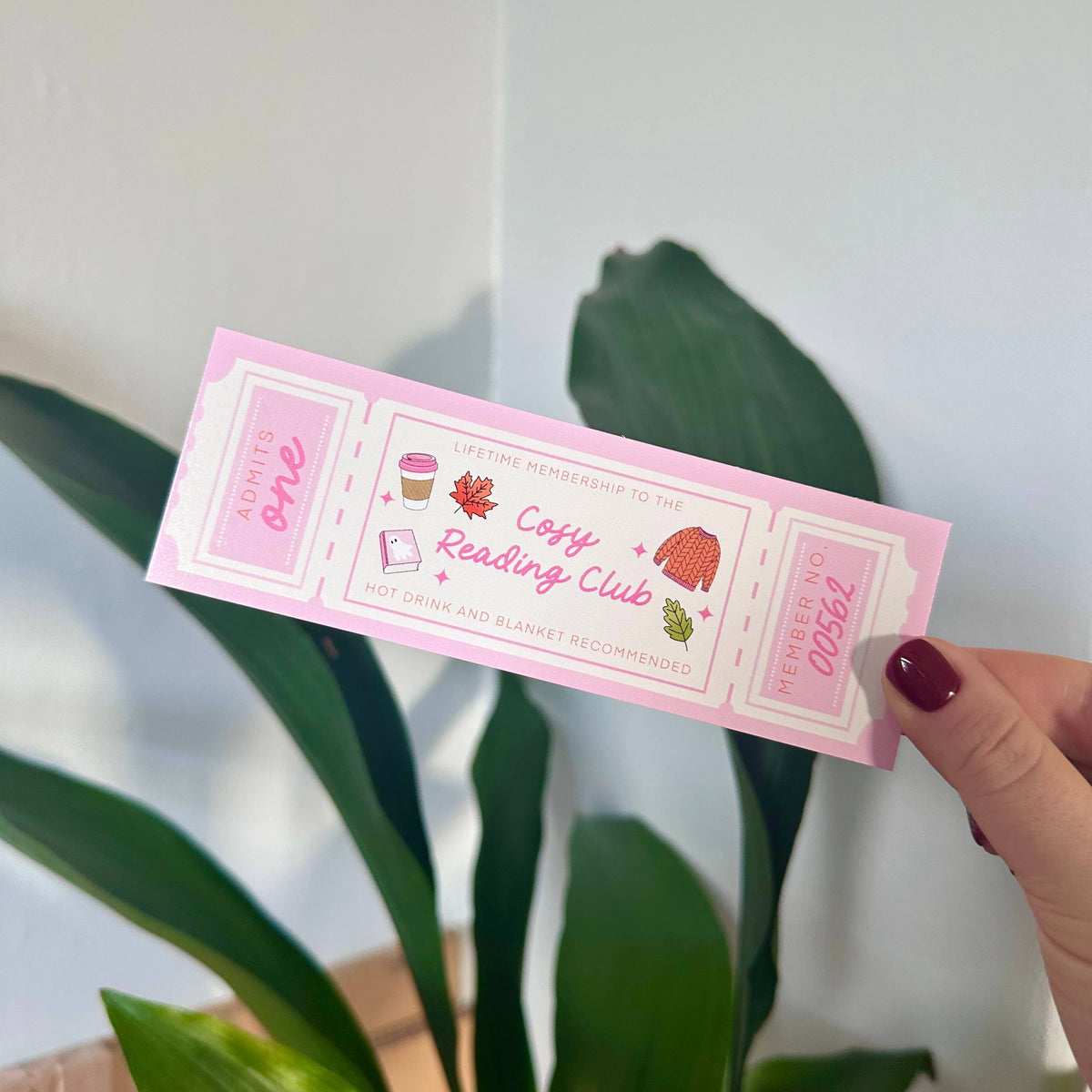 Cosy Reading Club Bookmark Book Gift Autumn Bookworm