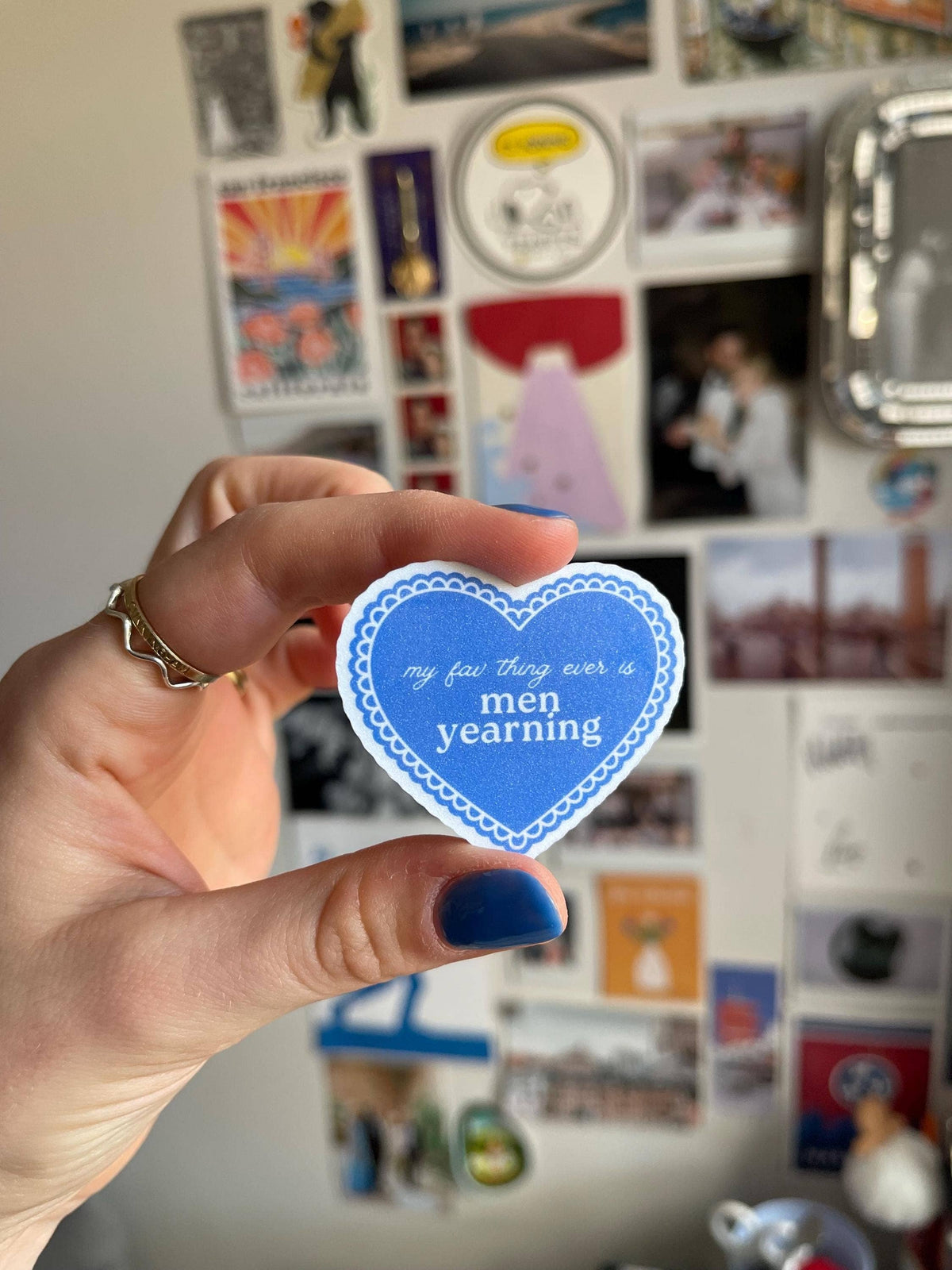 Men Yearning Sparkly Heart Sticker | Romance Reader Sticker