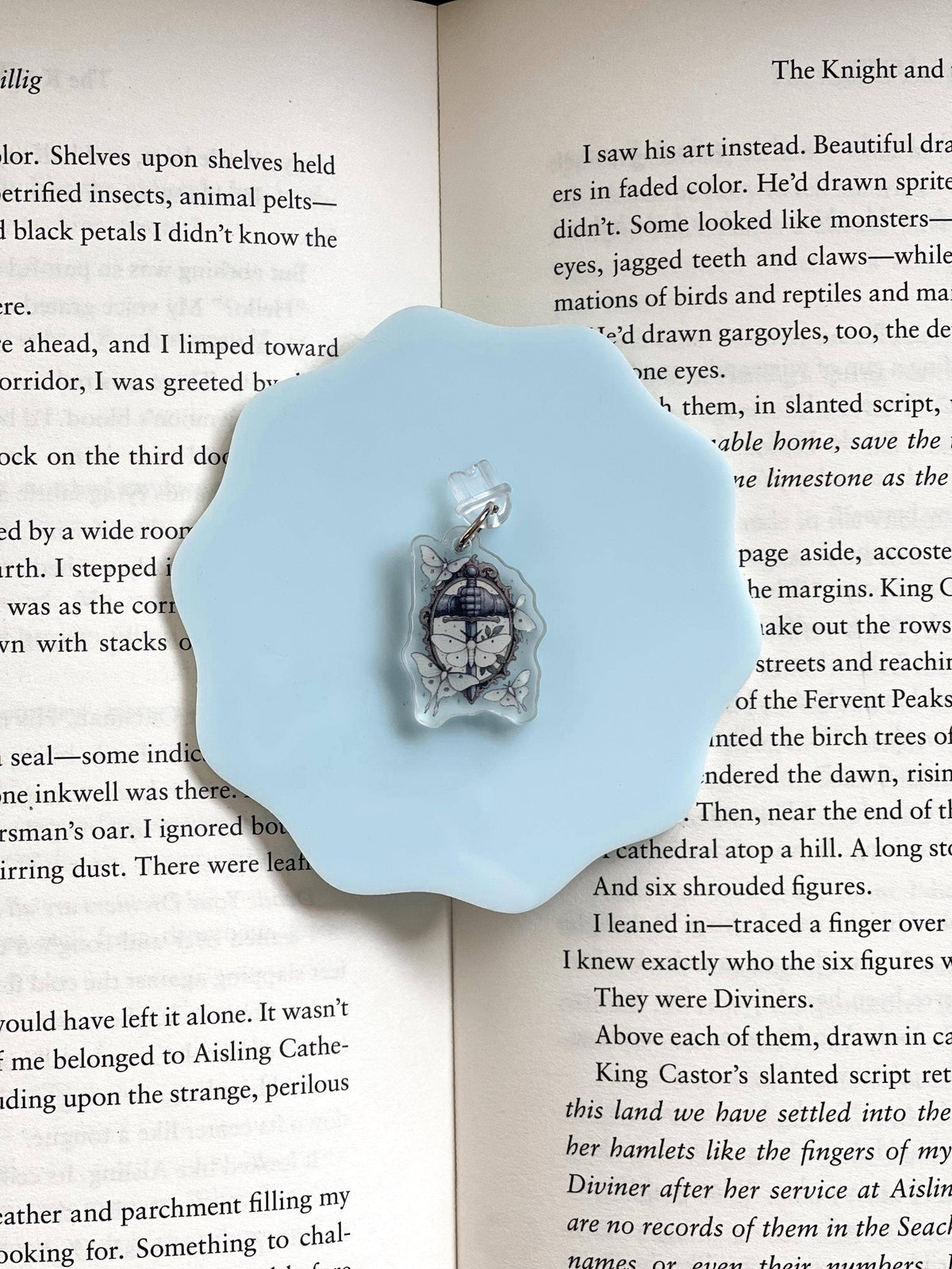 Fantasy Knight Moth E-Reader Charm