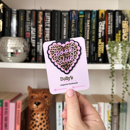 Leopard Book Club Heart Magnetic Bookmark Reading Gift